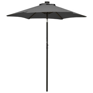 Parasol ogrodowy z LED, antracytowy, 200x211 cm, aluminium