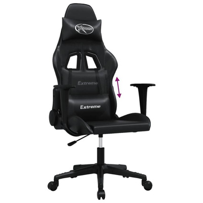 vidaXL Masujący fotel gamingowy, czarny, sztuczna skóra model standard