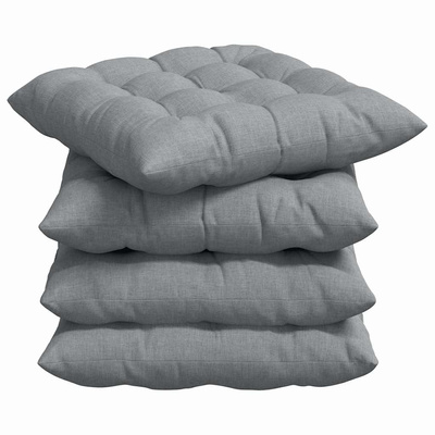 Poduszki na siedziska 4 pcs Jasnoszary 40 x 40 x 6 cm tkanina