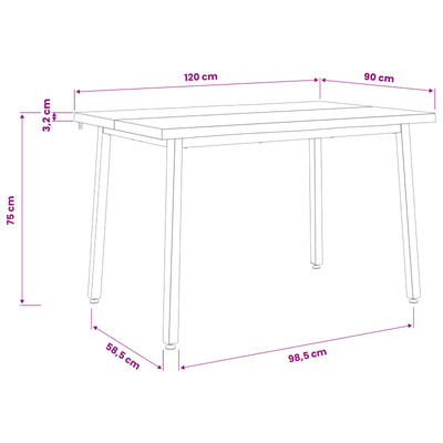 120 x 80 x 75 cm Lite Drewno Akacji Naturalny i kawowy