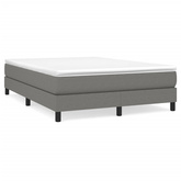 vidaXL Łóżko kontynentalne z materacem, ciemnoszara tkanina 160x200 cm model standard