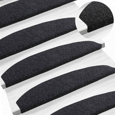 Samoprzylepne maty na schody 15 pcs Czarny 80 x 24,5 x 3,5 cm