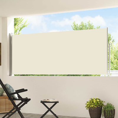 Wysuwana markiza boczna na taras, 117x514 cm, kremowa