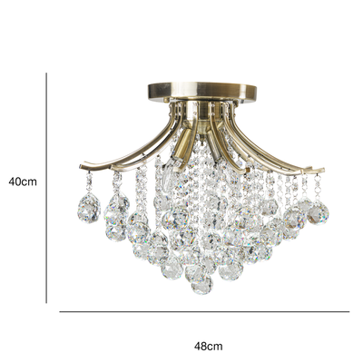 Lampa sufitowa kryształowa WENECJA 4x40W E14 złoty model standard
