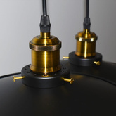 Lampa Wisząca Retro Loft Czarno złota 3xE27 26cm Abruzzo Teo