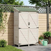 Shed ogrodowy Biały 106 x 56 x 176,5 cm Drewno Świerkowe