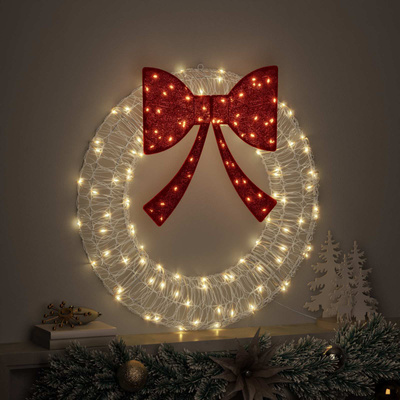 Wianek z 60 diodami LED Ciepła biel 76 x 76 x 8,5 cm Akryl