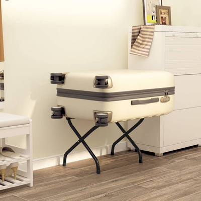 Stojak bagażowy z oparciem, czarny, 56x39x52 cm