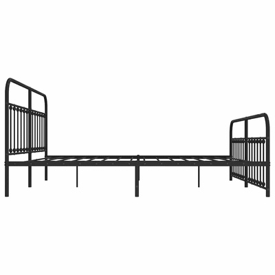 vidaXL Metalowa rama łóżka z wezgłowiem i zanóżkiem, czarna, 200x200cm model standard