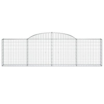 Kosze gabionowe, 15 szt, 300x30x80/100 cm, galwanizowane żelazo