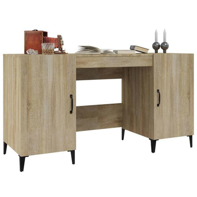 vidaXL Biurko, dąb sonoma, 140x50x75 cm, materiał drewnopochodny wariant 5