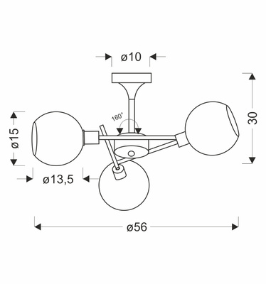 Lampa wisząca CESAR srebrna 3x40W E27 nowoczesna elegancja do salonu jadalni sypialni