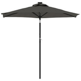Parasol ogrodowy LED, stalowy słupek, antracyt, 225x225x212 cm