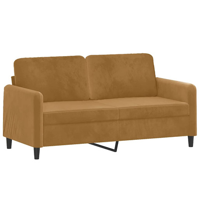 Sofa 2-osobowa, brązowa, 140 cm, tapicerowana aksamitem