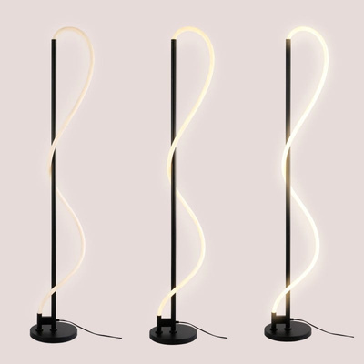 Nowoczesna Lampa podłogowa Czarna LED 30W 3000K Abruzzo Spirali