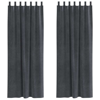 Zasłony zaciemniające 2 pcs Jasnoszary 140 x 225 cm Aksamit