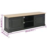 vidaXL Szafka pod TV, czarna, 120 x 30 x 40 cm, drewniana