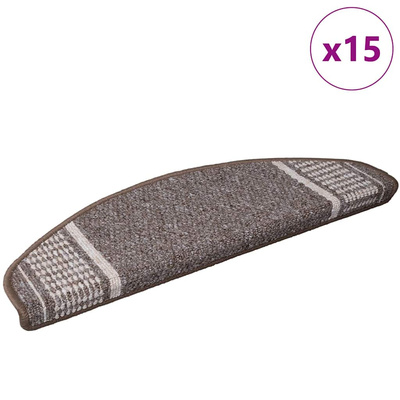 Samoprzylepne maty na schody 15 pcs Brązowy 65 x 21 x 4 cm