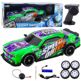 Auto Sportowe Zdalnie Sterowane RC Podświetlana Karoseria Drift Zielone