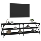 vidaXL Szafka pod TV, czarna, 160x40x50 cm, materiał drewnopochodny