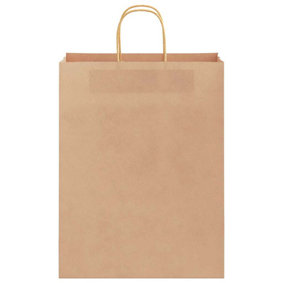 Torby papierowe 250 szt. z uchwytami Brązowe 32x12x42 cm