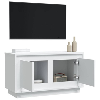vidaXL Szafka pod TV, biała, 80x35x45 cm, materiał drewnopochodny