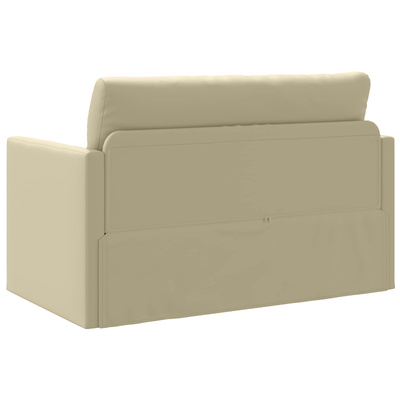 Sofa Bed Kremowy 124 x 71 x 78 cm Sztuczna skóra