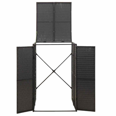 Osłona na kosz na śmieci, czarna, 70x80x117 cm, polirattan