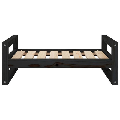 Legowisko dla psa, czarne, 75,5x55,5x28 cm, lite drewno sosnowe vidaXL