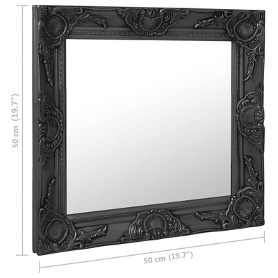vidaXL Lustro ścienne w stylu barokowym, 50x50 cm, czarne