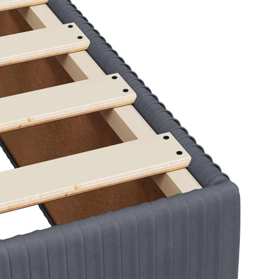 Łóżko kontynentalne z materacem ciemnoszary 90 x 190 cm Welur
