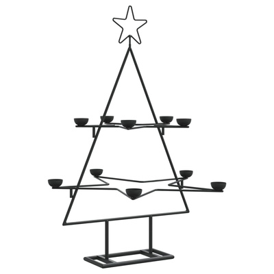 Metalowa choinka świąteczna, do dekoracji, czarna, 75 cm