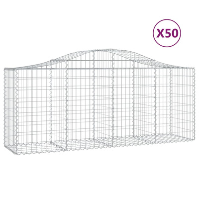 Kosze gabionowe, 50 szt, 200x50x80/100 cm, galwanizowane żelazo
