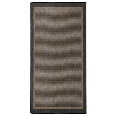 vidaXL Dywan zewnętrzny o płaskim splocie, 100x200 cm, ciemnobrązowy