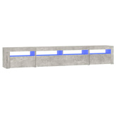 Szafka pod TV z oświetleniem LED, szarość betonu, 240x35x40 cm vidaXL
