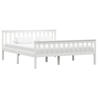 vidaXL Rama łóżka, biała, lite drewno sosnowe, 160 x 200 cm model standard