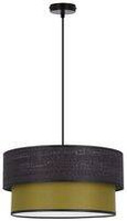Lampa wisząca z abażurem Arezzo czarno‑oliwkowa do salonu i sypialni