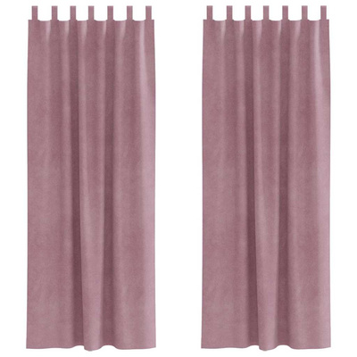 Zasłony zaciemniające 2 pcs Ciemny Róż 140 x 225 cm Aksamit