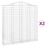 Kosze gabionowe, 2 szt, 200x30x200/220 cm, galwanizowane żelazo