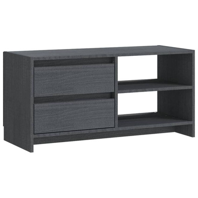 vidaXL Szafka pod TV, szara, 80x31x39 cm, drewno sosnowe