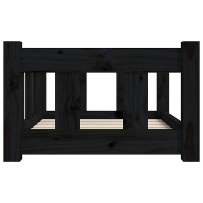 vidaXL Legowisko dla psa, czarne, 55,5x45,5x28 cm, lite drewno sosnowe model standard