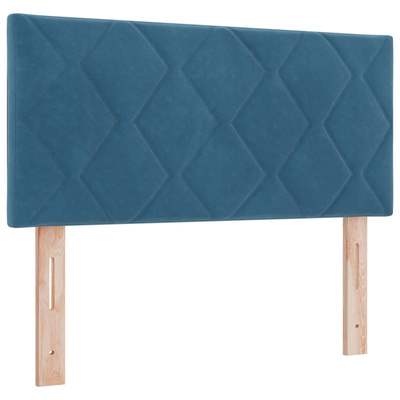 Łóżko Box Spring z materacem i LED niebieski 120 x 200 cm Welur