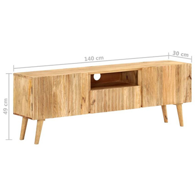 vidaXL Szafka pod TV, 140x30x49 cm, lite drewno mango