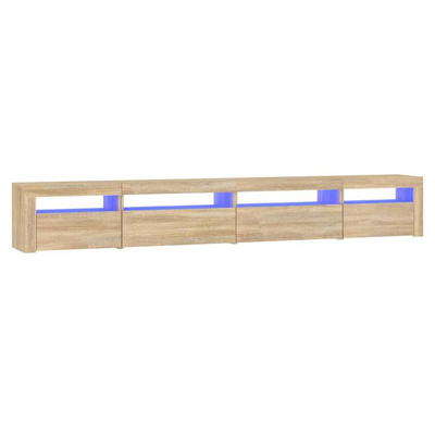 vidaXL Szafka pod TV z oświetleniem LED, dąb sonoma, 270x35x40 cm