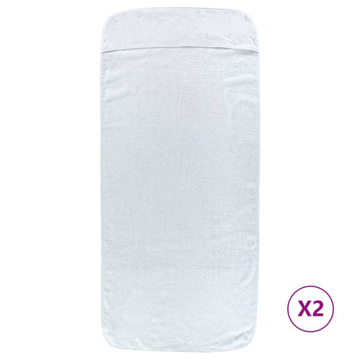 vidaXL Ręczniki plażowe, 2 szt., białe, 60x135 cm, tkanina, 400 g/m²