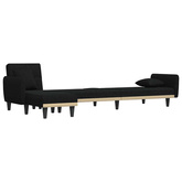 vidaXL Sofa rozkładana L, czarna, 275x140x70 cm, tkanina