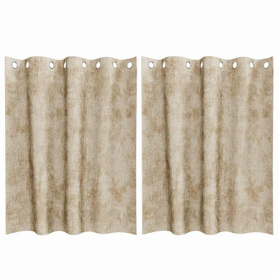 Zasłony z weluru z zasłonami 2 pcs Kremowy 140 x 140 cm Aksamit