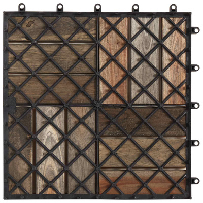 Płytka Tarasowa 10 pcs Szary 30 x 30 cm Drewno Akacjowe