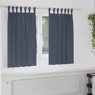 Firany blackout z kółkami 2 pcs Antracyt 140 x 140 cm Poliester