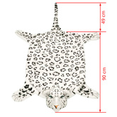 vidaXL Pluszowy dywanik - lampart, 139 cm, biały